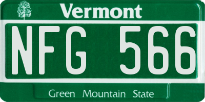 VT license plate NFG566