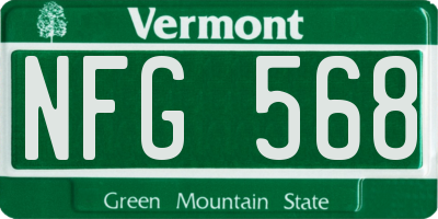VT license plate NFG568