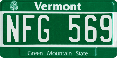 VT license plate NFG569