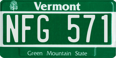 VT license plate NFG571