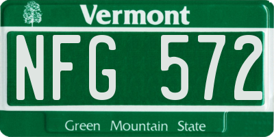 VT license plate NFG572