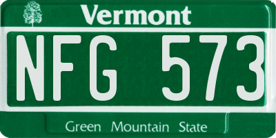VT license plate NFG573