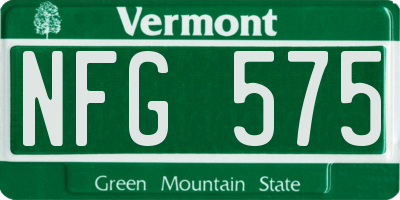 VT license plate NFG575