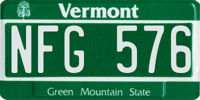 VT license plate NFG576
