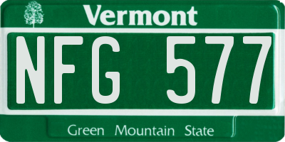 VT license plate NFG577