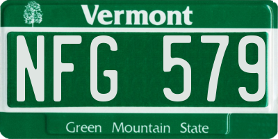 VT license plate NFG579