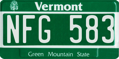 VT license plate NFG583