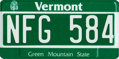 VT license plate NFG584