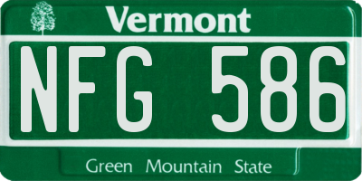 VT license plate NFG586
