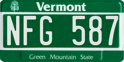 VT license plate NFG587