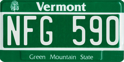 VT license plate NFG590