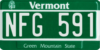 VT license plate NFG591