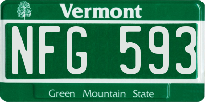 VT license plate NFG593