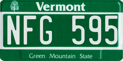 VT license plate NFG595