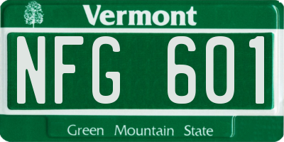 VT license plate NFG601