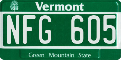 VT license plate NFG605