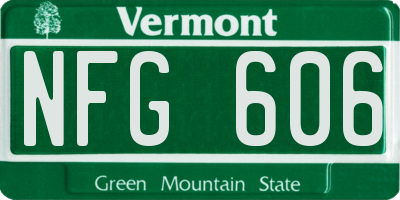 VT license plate NFG606