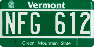 VT license plate NFG612