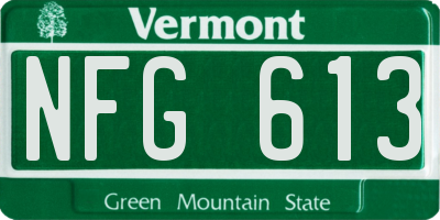 VT license plate NFG613