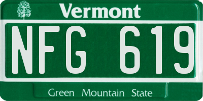 VT license plate NFG619