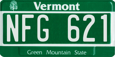 VT license plate NFG621