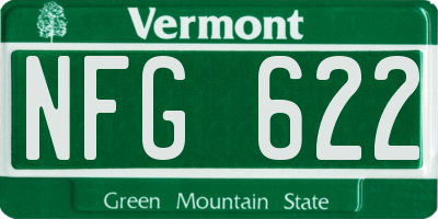 VT license plate NFG622