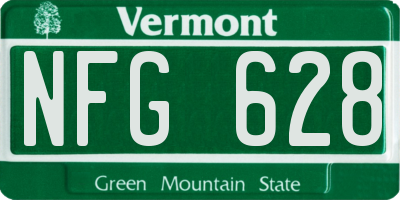 VT license plate NFG628