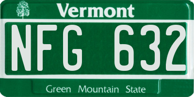 VT license plate NFG632