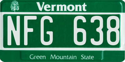 VT license plate NFG638