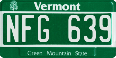 VT license plate NFG639