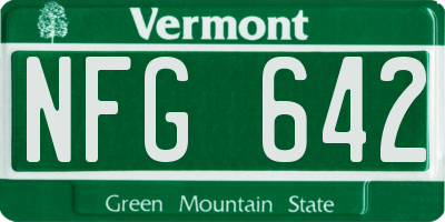 VT license plate NFG642