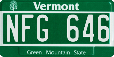 VT license plate NFG646