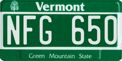 VT license plate NFG650