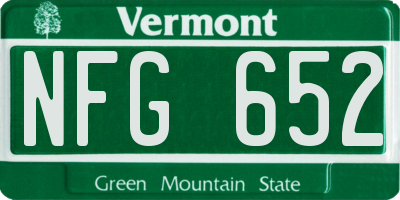 VT license plate NFG652