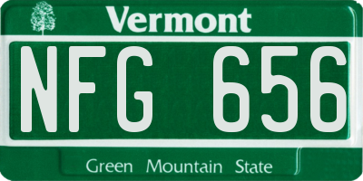 VT license plate NFG656