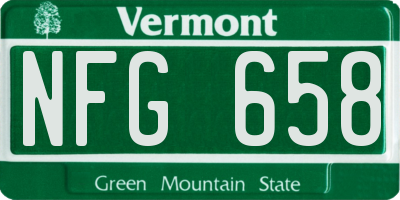 VT license plate NFG658