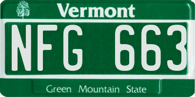 VT license plate NFG663