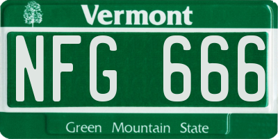 VT license plate NFG666
