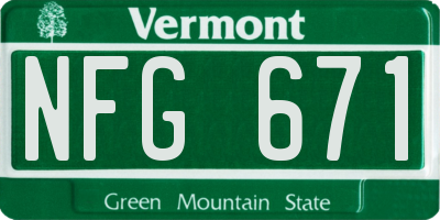 VT license plate NFG671