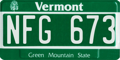 VT license plate NFG673