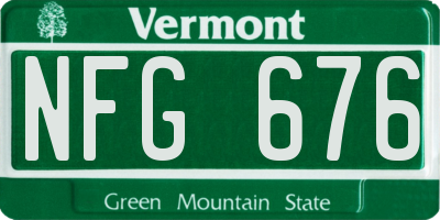 VT license plate NFG676