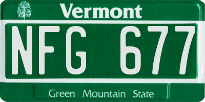 VT license plate NFG677
