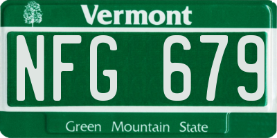 VT license plate NFG679