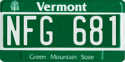 VT license plate NFG681