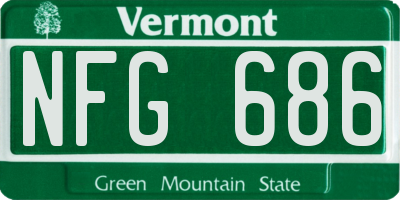 VT license plate NFG686