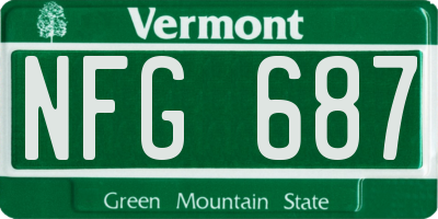 VT license plate NFG687