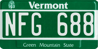 VT license plate NFG688