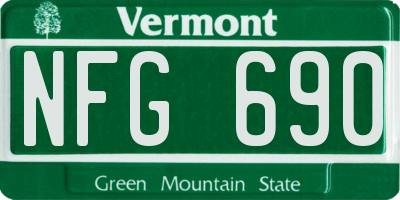 VT license plate NFG690