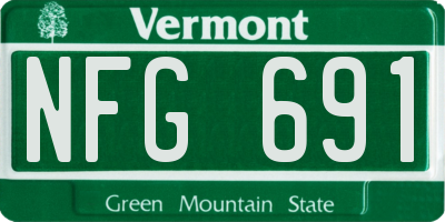 VT license plate NFG691