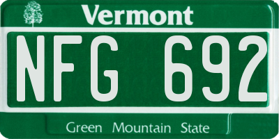 VT license plate NFG692